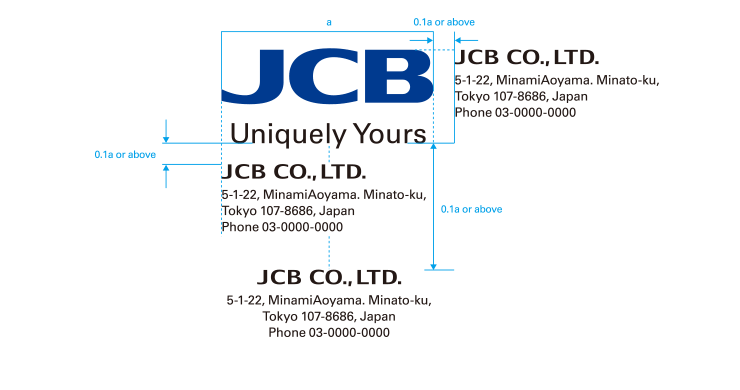 JCB Corporate Logo + Brand Message + Location