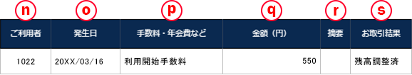 ご利用明細内訳（手数料・年会費など）