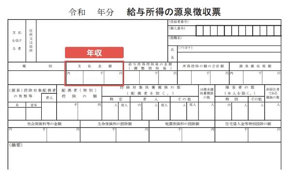 給与所得の源泉徴収票