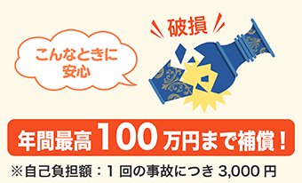 年間最高100万円まで補償！