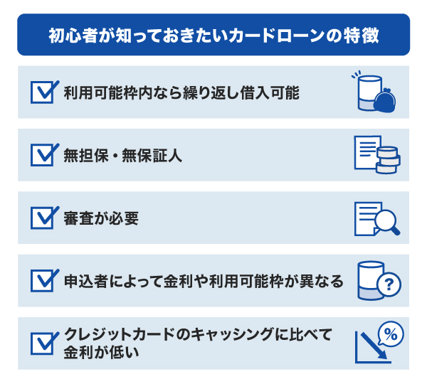 初心者が知っておきたいカードローンの特徴