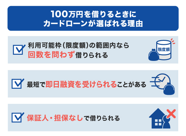 100万円を借りるときにカードローンが選ばれる理由