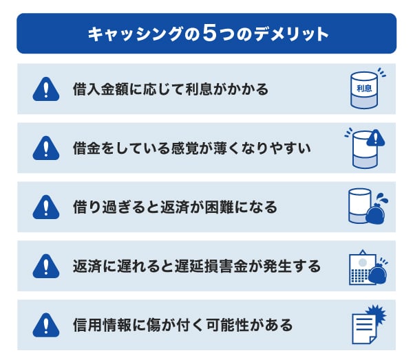 キャッシングの5つのデメリット