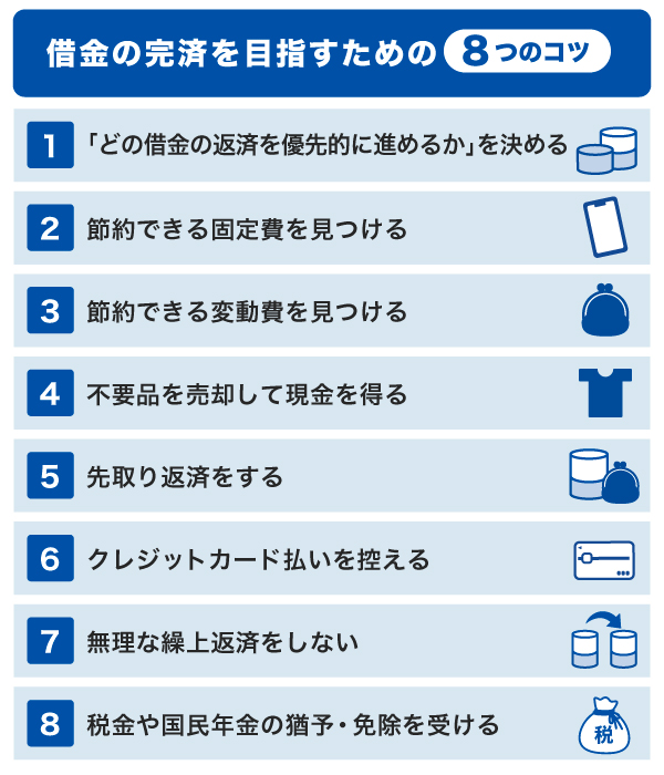 借金の完済を目指すための8つのコツ