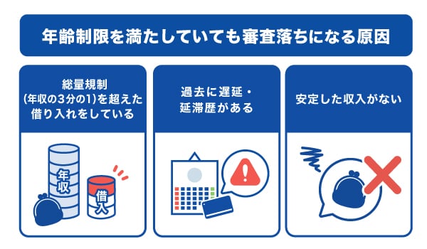 年齢制限を満たしていても審査落ちになる3つの原因