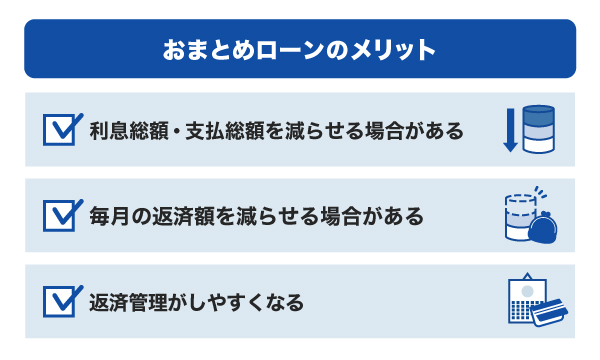 おまとめローンの3つのメリット