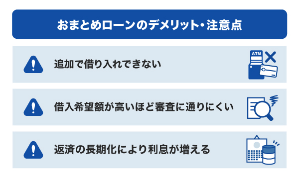 おまとめローンのデメリット・注意点3つ