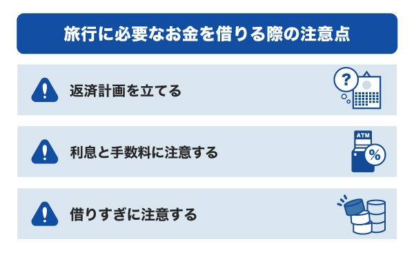 旅行に必要なお金を借りる際の注意点