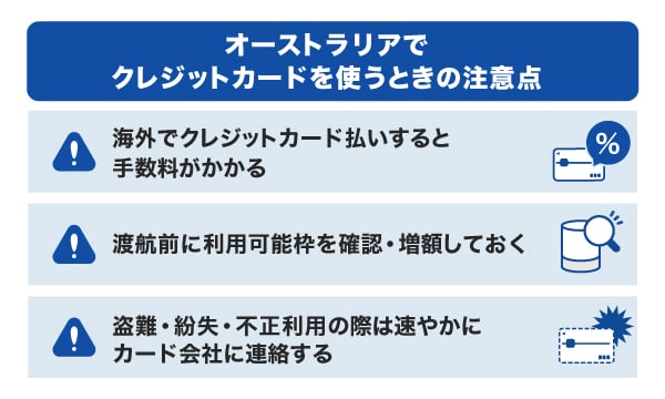 オーストラリア旅行・留学でクレジットカードを使うときの注意点