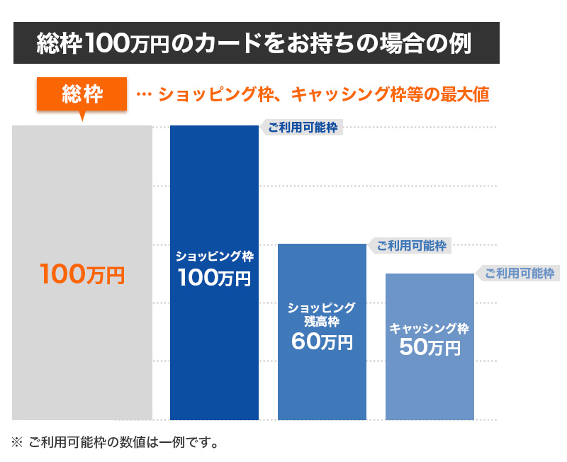 総枠100万円のカードをお持ちの場合の例