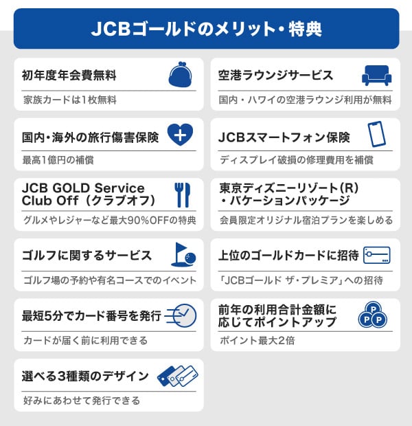 JCBゴールドのメリット・特典