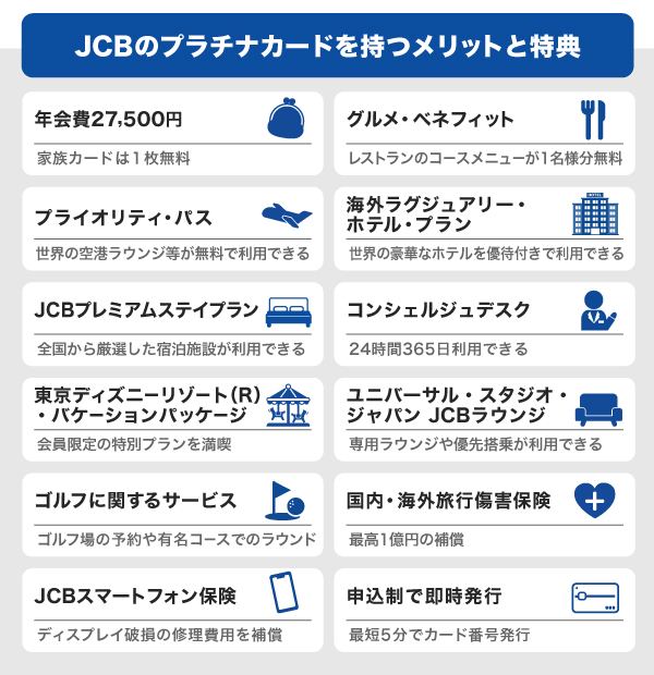 JCBのプラチナカードを持つメリットと特典