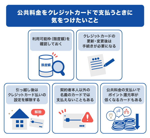 公共料金をクレジットカードで支払うときに気をつけたいこと