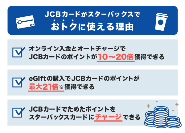 JCBカードがスターバックスでおトクに使える理由