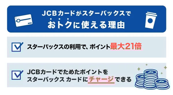 JCBカードがスターバックスでおトクに使える理由