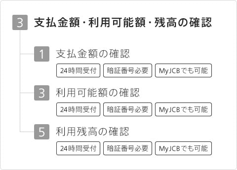 3 支払金額・利用可能額・残高の確認