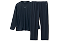 BAKUNE Dry Men's 上下セット(長袖Tシャツ・ロングパンツ) ネイビー Lサイズ