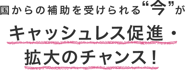 国からの補助を受けられる “今” がキャッシュレスの促進・拡大のチャンス