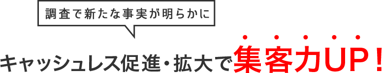 調査で新たな事実が明らかに キャッシュレス促進・拡大で集客力UP!