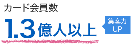 【メリット2】カード会員数1.3億人以上集客力UP