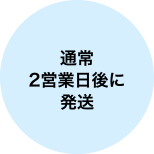 通常2営業日後に発送