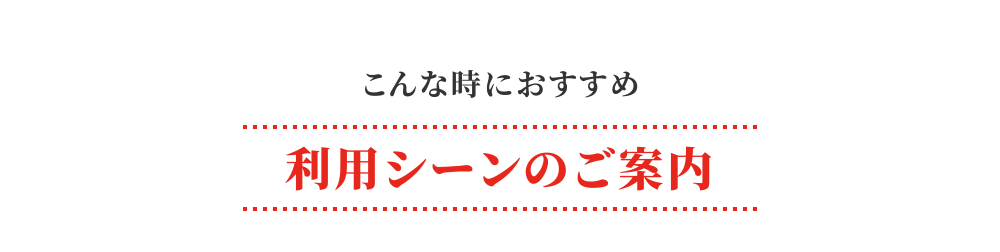 こんな時におすすめ 利用シーンのご案内