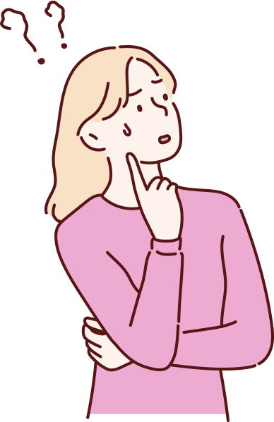 贈りものに悩む女性のイラスト