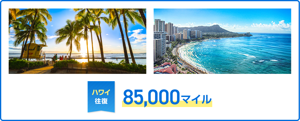 ハワイ往復85,000マイル