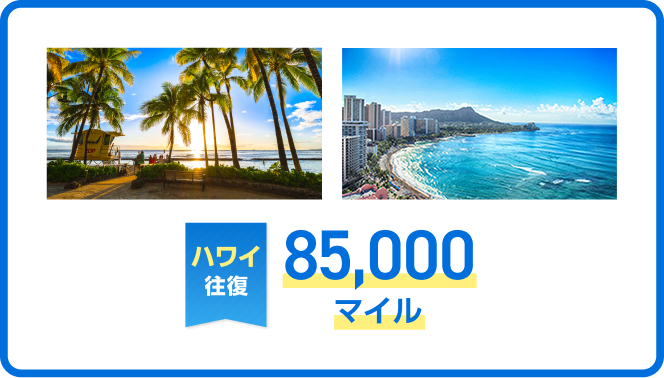 ハワイ往復85,000マイル