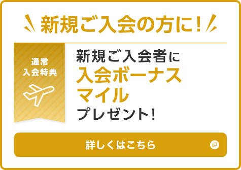 新規ご入会の方に！新規ご入会の方に最大10,000マイルプレゼント！詳しくはこちら