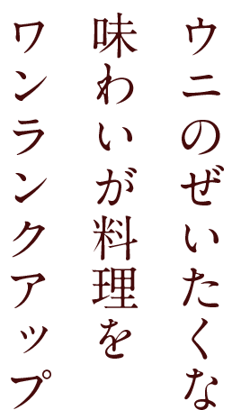 ウニのぜいたくな味わいが料理をワンランクアップ
