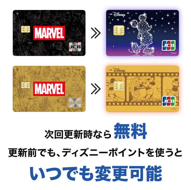 次回更新時なら無料 更新前でも、ディズニーポイントを使うといつでも変更可能 