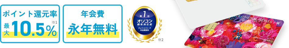 ポイント還元率 最大10.5%／年会費 永年無料