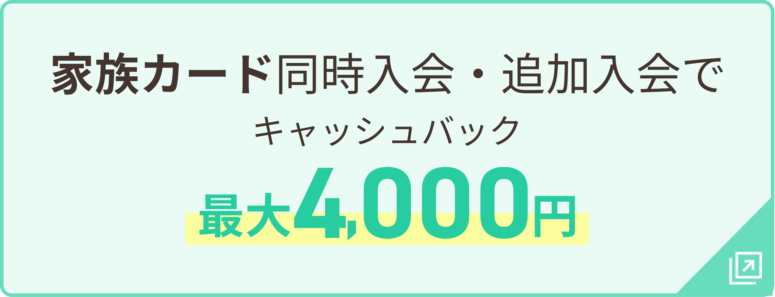 家族カード同時入会・追加入会でキャッシュバック最大4,000円