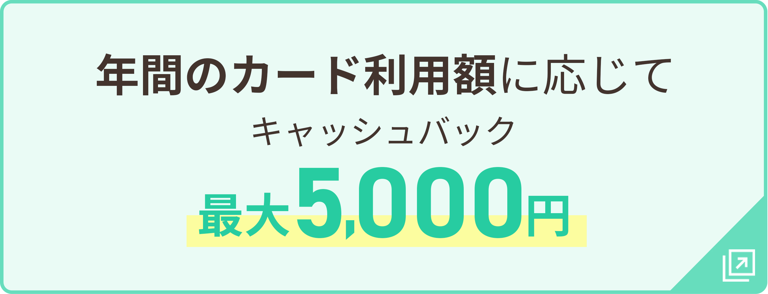 年間のカード利用額に応じてキャッシュバック最大5,000円