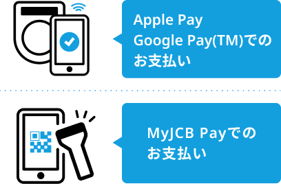 Apple Pay Google Pay(TM)でのお支払い MyJCB Payでのお支払い