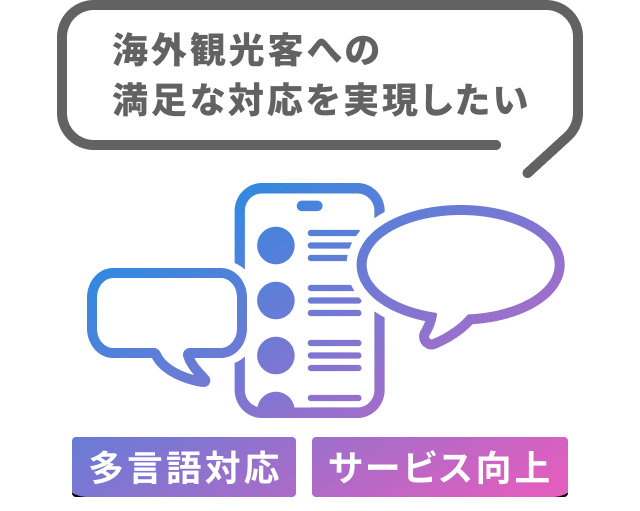 海外観光客への満足な対応を実現したい