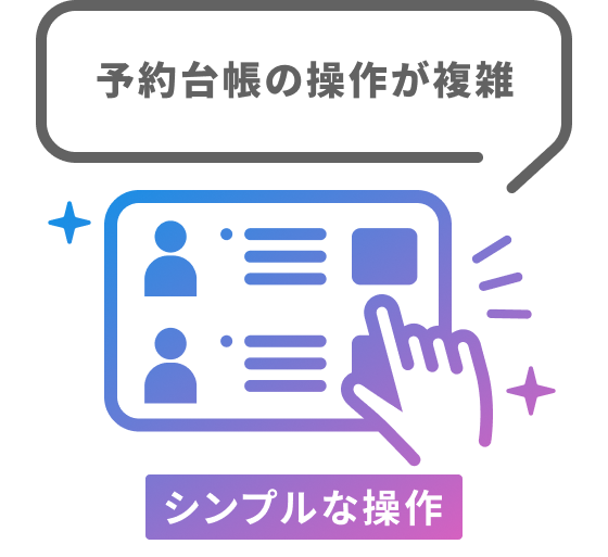 予約台帳の操作が複雑